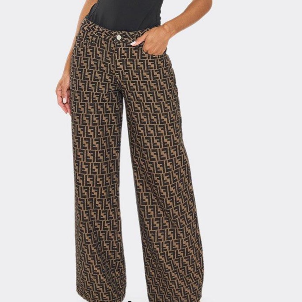 FF Wide-Leg Zucca Patterned Pants